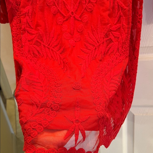 NWT Express Vibrant Red Long Sleeve Dress - Picture 5 of 11